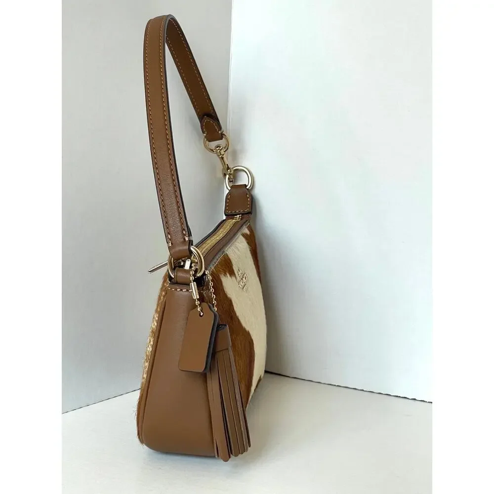 Coach Nolita 19 Wristlet CDW34 Haircalf Cow Print Leather Shoulder Bag C
